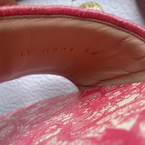 Offwhite/Salmon Christian Dior Sandal / Dway Toile De / Eu Size 38 - Picture 2 of 5
